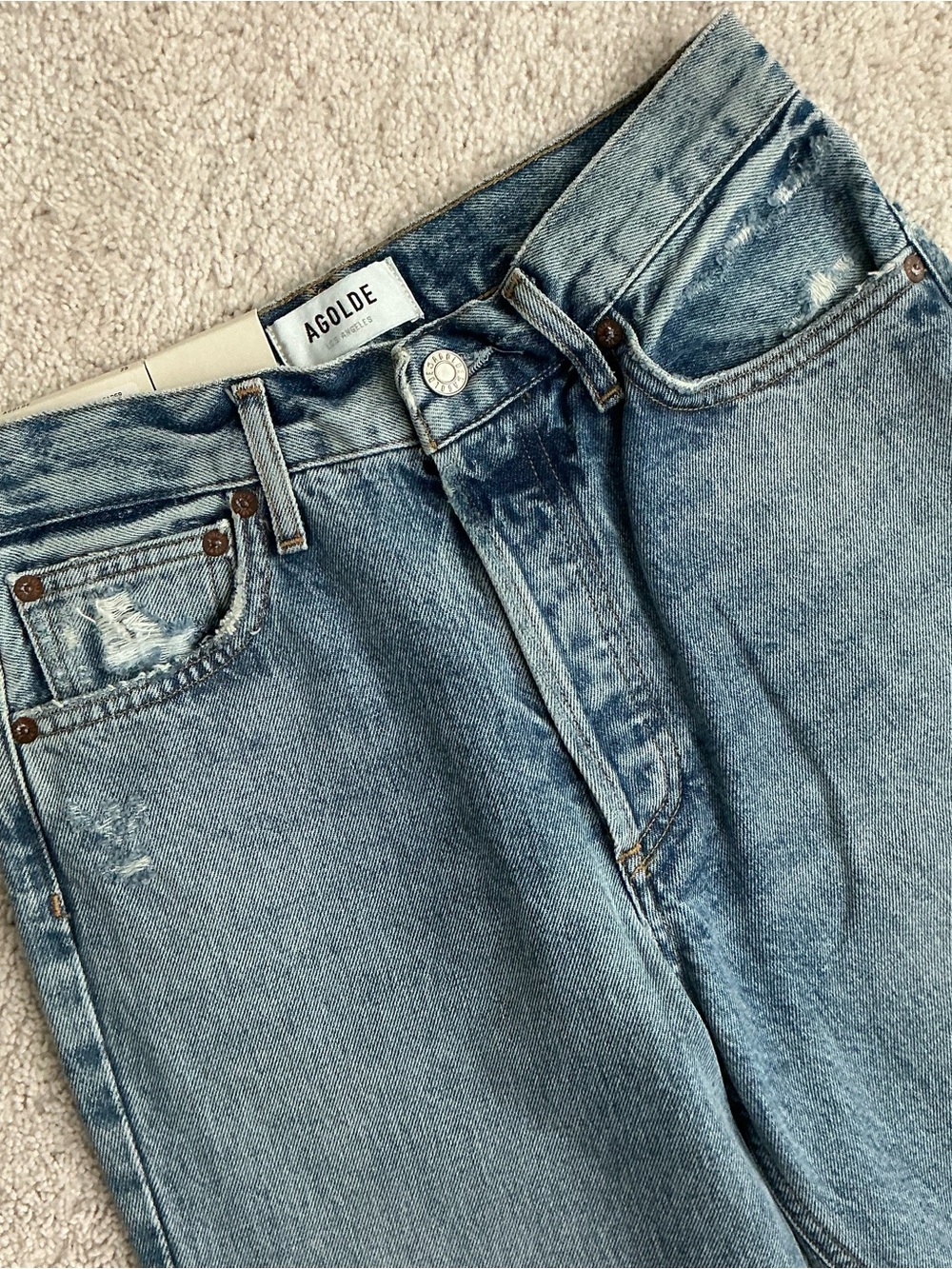 Agolde Women's fen high rise straight Leg Denim Pants - Blue